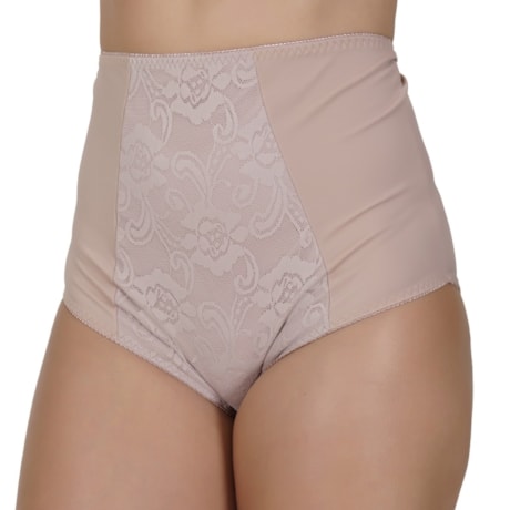Calça cinta modeladora em cetinete liso com renda P18 Calça cinta modeladora em cetinete liso com renda P18