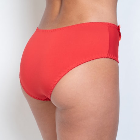 Calça em Microfibra com Detalhe em Renda e Laço com Costura Três Pontos A31.C